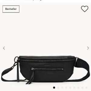 Hammitt Charles Crossbody Medium Black pebbled leather